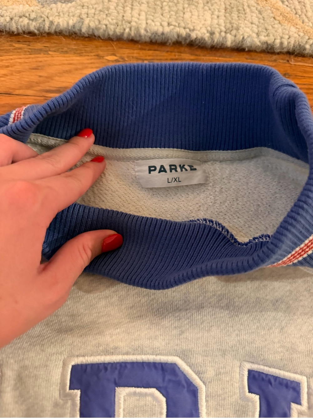 PARKE Red, White, and Blue Mockneck - Picture 2 of 3